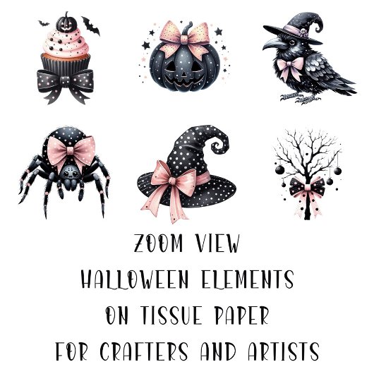 Roze Zwart Coquette Halloween Afbeeldingen Arts Cr Tissuepapier