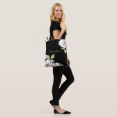 Roze Zwart Custom Bloemen Botanische Kersen Bloese Tote Bag (Op model)