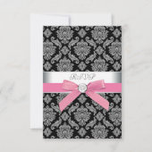 Roze Zwart Damask RSVP (Voorkant)