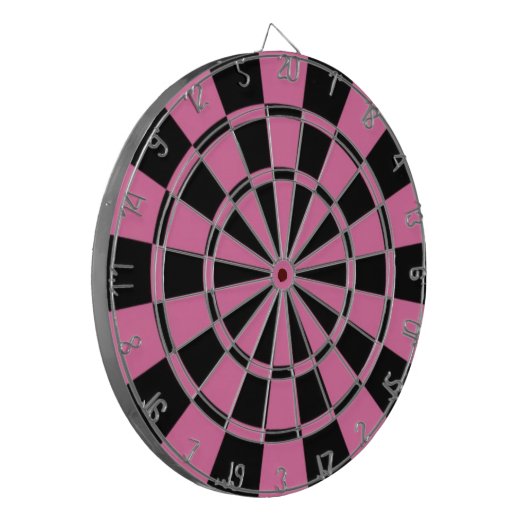 Roze zwart dartbord (Voorkant Links)