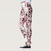 Roze & Zwart Dierenprint op Wit Leggings (Links)
