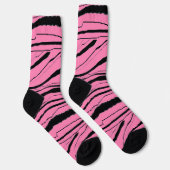 Roze + Zwart Dierenprint Premium Crew Sokken (Rechts)