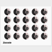 Roze & Zwart Elegant Luxe Bruiloft Ronde Sticker (Vel)