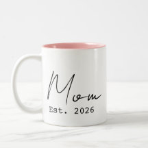 Roze Zwart Elegant Script Nieuwe Moeder Geschat 20