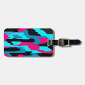 Roze, Zwart en Abstract blauw Bagagelabel (Voorkant horizontaal)