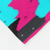 Roze, Zwart en Abstract blauw Fleece Deken (Hoek)