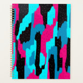 Roze, Zwart en Abstract blauw Planner (Voorkant)