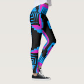 roze zwart en blauw kruispatroon leggings (Rechts)