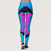 roze zwart en blauw kruispatroon leggings (Achterkant)