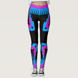roze zwart en blauw kruispatroon leggings