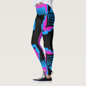 roze zwart en blauw kruispatroon leggings (Links)