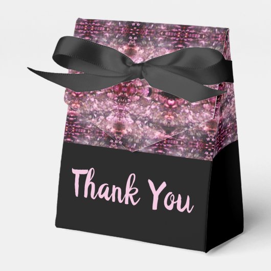 Roze zwart en Bourgogne Bedankdoosjes (Voorkant Zijde)