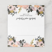 Roze, zwart en goud repetitie Dinner Place Card Plaatskaartje (Buitenkant ongevouwen)