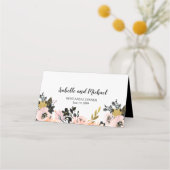 Roze, zwart en goud repetitie Dinner Place Card Plaatskaartje (Achterkant)