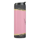 Roze, Zwart en Gouden Glitter Thermosbeker (Gedraaid links)
