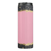 Roze, Zwart en Gouden Glitter Thermosbeker (Achterkant)