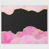 Roze, zwart en goudgeit cadeaupapier (Vlak)