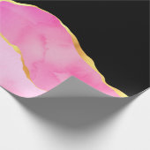Roze, zwart en goudgeit cadeaupapier (Hoek)