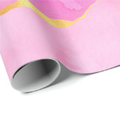 Roze, zwart en goudgeit cadeaupapier (Rol Hoek)
