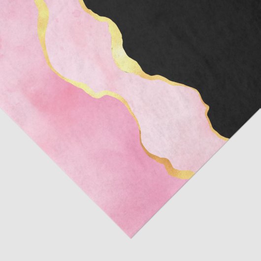 Roze, zwart en goudgeit tissuepapier (Detail)
