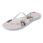 Roze, Zwart, en Grijs Abstract Marmer Teenslippers (Schuin)