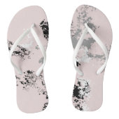 Roze, Zwart, en Grijs Abstract Marmer Teenslippers (Voetbed)