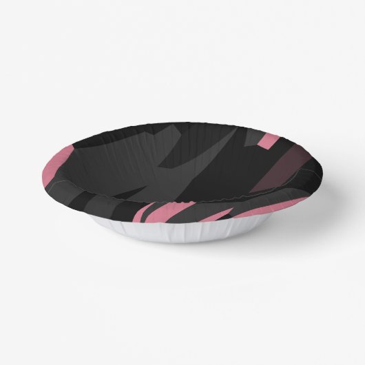 roze zwart en grijs abstract papieren kommen (Gebogen)