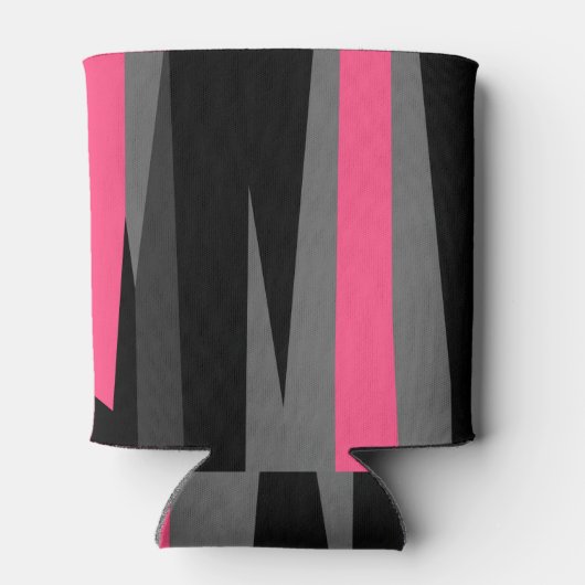 Roze zwart en grijs blikjeskoeler (Achterkant)