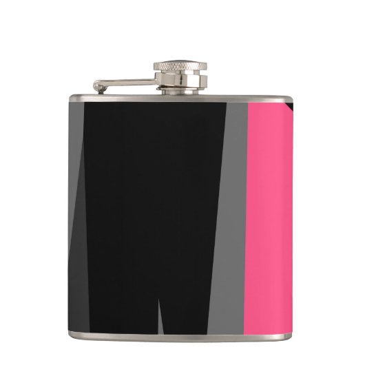 Roze zwart en grijs heupfles (Voorkant)