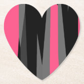 Roze zwart en grijs kartonnen onderzetters (Voorkant)