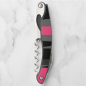 Roze zwart en grijs kurkentrekker (Voorkant)