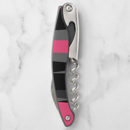Roze zwart en grijs kurkentrekker