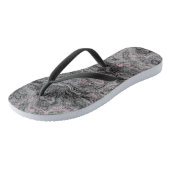 roze, zwart en grijs Marmeren Swirl Abstract Teenslippers (Schuin)