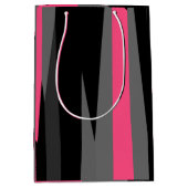 Roze zwart en grijs medium cadeauzakje (Voorkant)