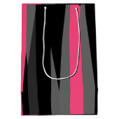 Roze zwart en grijs medium cadeauzakje (Achterkant)
