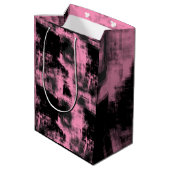 Roze zwart en grijs medium cadeauzakje (Achterkant Gekanteld)