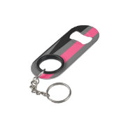 Roze zwart en grijs mini flessenopener (Achterkant Gekanteld)