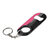 Roze zwart en grijs mini flessenopener (Voorkant Gekanteld)