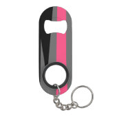 Roze zwart en grijs mini flessenopener (Achterkant)