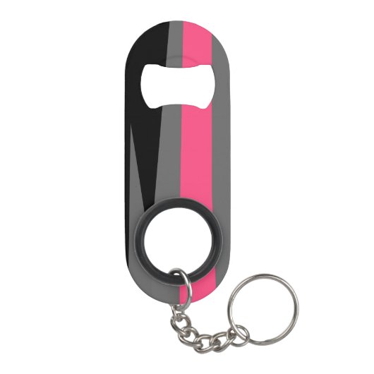 Roze zwart en grijs mini flessenopener (Achterkant)