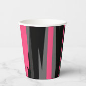Roze zwart en grijs papieren bekers (Voorkant)