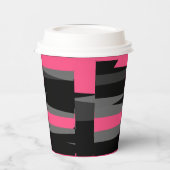 Roze zwart en grijs papieren bekers (Links)
