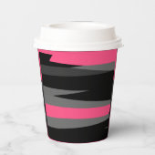 Roze zwart en grijs papieren bekers (Achterkant)