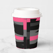 Roze zwart en grijs papieren bekers (Rechts)