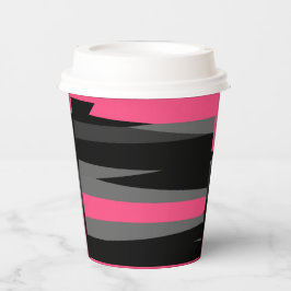 Roze zwart en grijs papieren bekers