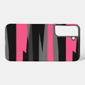 Roze zwart en grijs samsung galaxy hoesje (Achterkant horizontaal)