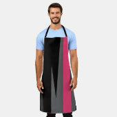 Roze zwart en grijs schort (Gedragen)