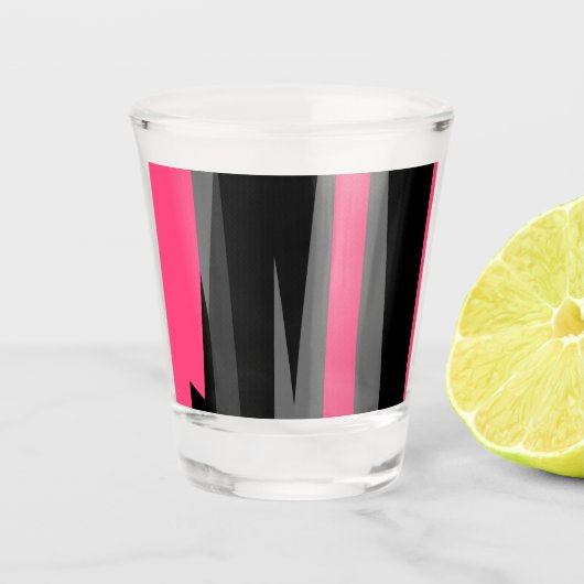 Roze zwart en grijs shot glas (Voorkant)