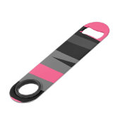 Roze zwart en grijs speed flessenopener (Achterkant Gekanteld)