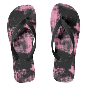 Roze zwart en grijs teenslippers